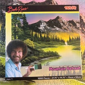 3/$20 🧩 Bob Ross Mountain Retreat 1000 Piece Jigsaw Puzzle 🎨🖌️